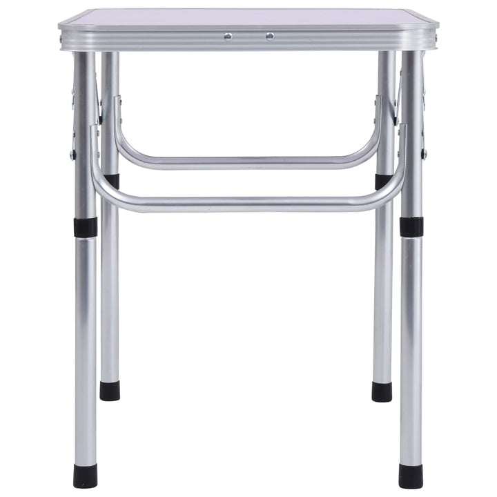 foldbart campingbord 60x45 cm aluminium hvid