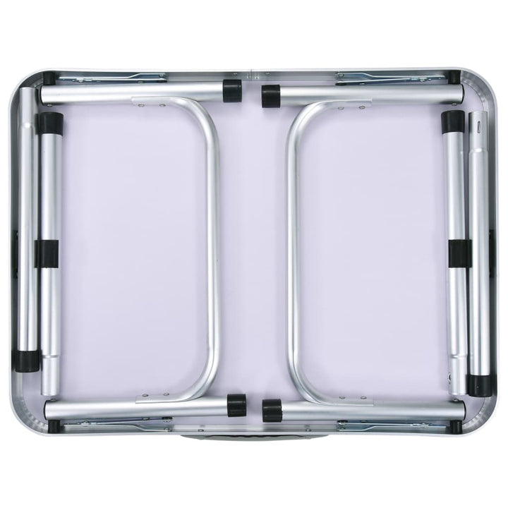 foldbart campingbord 60x45 cm aluminium hvid
