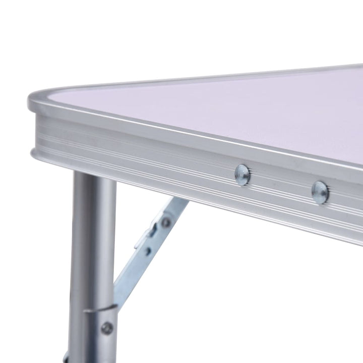 foldbart campingbord 60x45 cm aluminium hvid