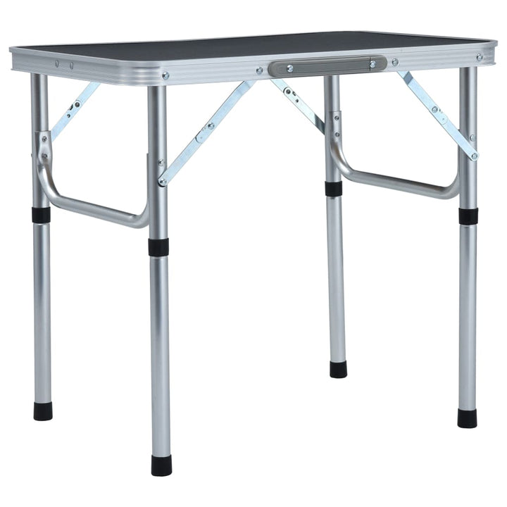 foldbart campingbord 60x45 cm aluminium grå