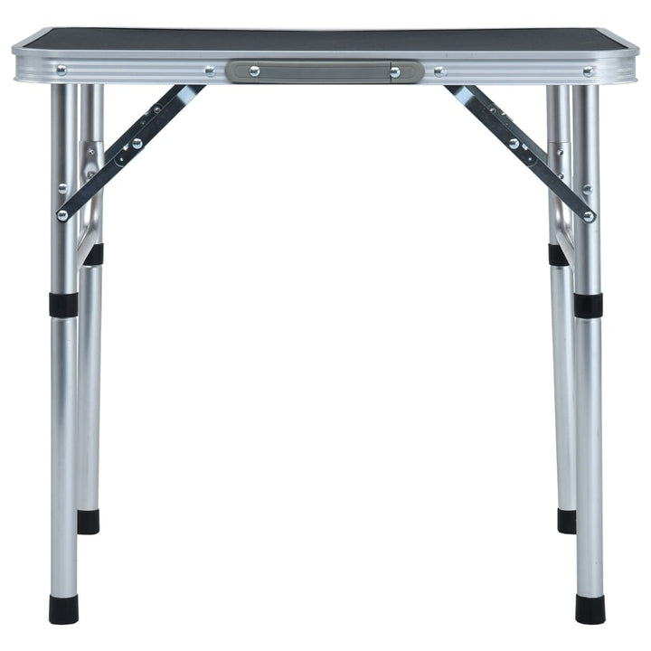 foldbart campingbord 60x45 cm aluminium grå
