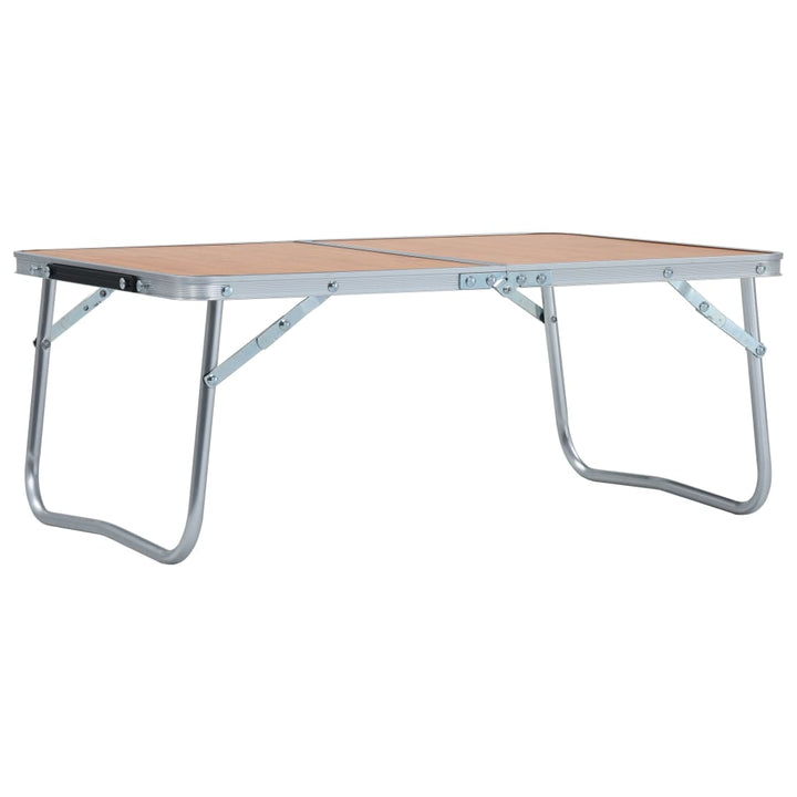 foldbart campingbord 60 x 40 cm aluminium brun