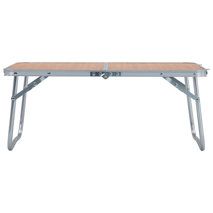 foldbart campingbord 60 x 40 cm aluminium brun