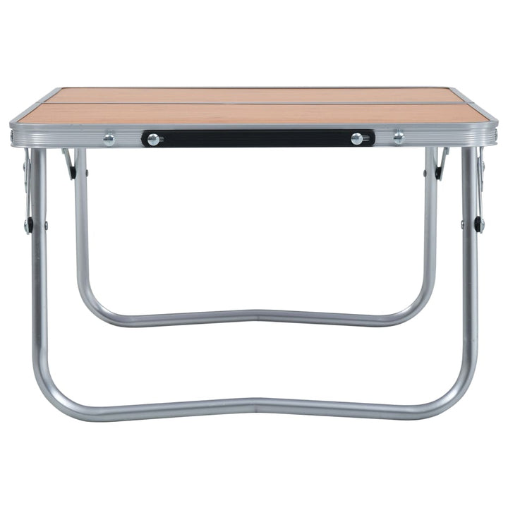 foldbart campingbord 60 x 40 cm aluminium brun
