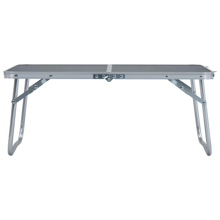 foldbart campingbord 60 x 40 cm aluminium grå