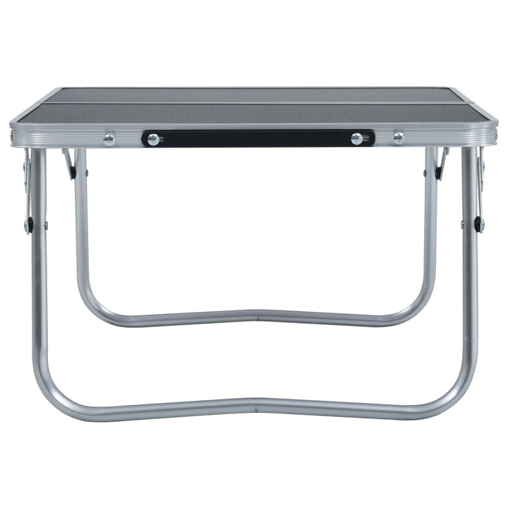 foldbart campingbord 60 x 40 cm aluminium grå