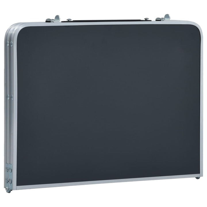 foldbart campingbord 60 x 40 cm aluminium grå