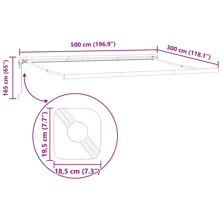 Markiseramme Antracit 500 × 300 cm Aluminium