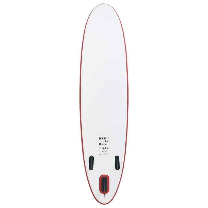 Stand Up Paddle Board-sæt SUP surfbræt oppustelig rød og hvid