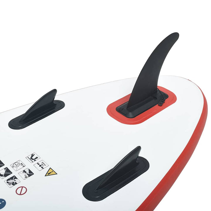 Stand Up Paddle Board-sæt SUP surfbræt oppustelig rød og hvid