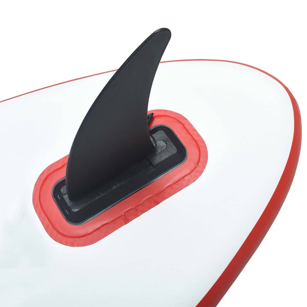 oppusteligt paddleboard med sejl rød og hvid