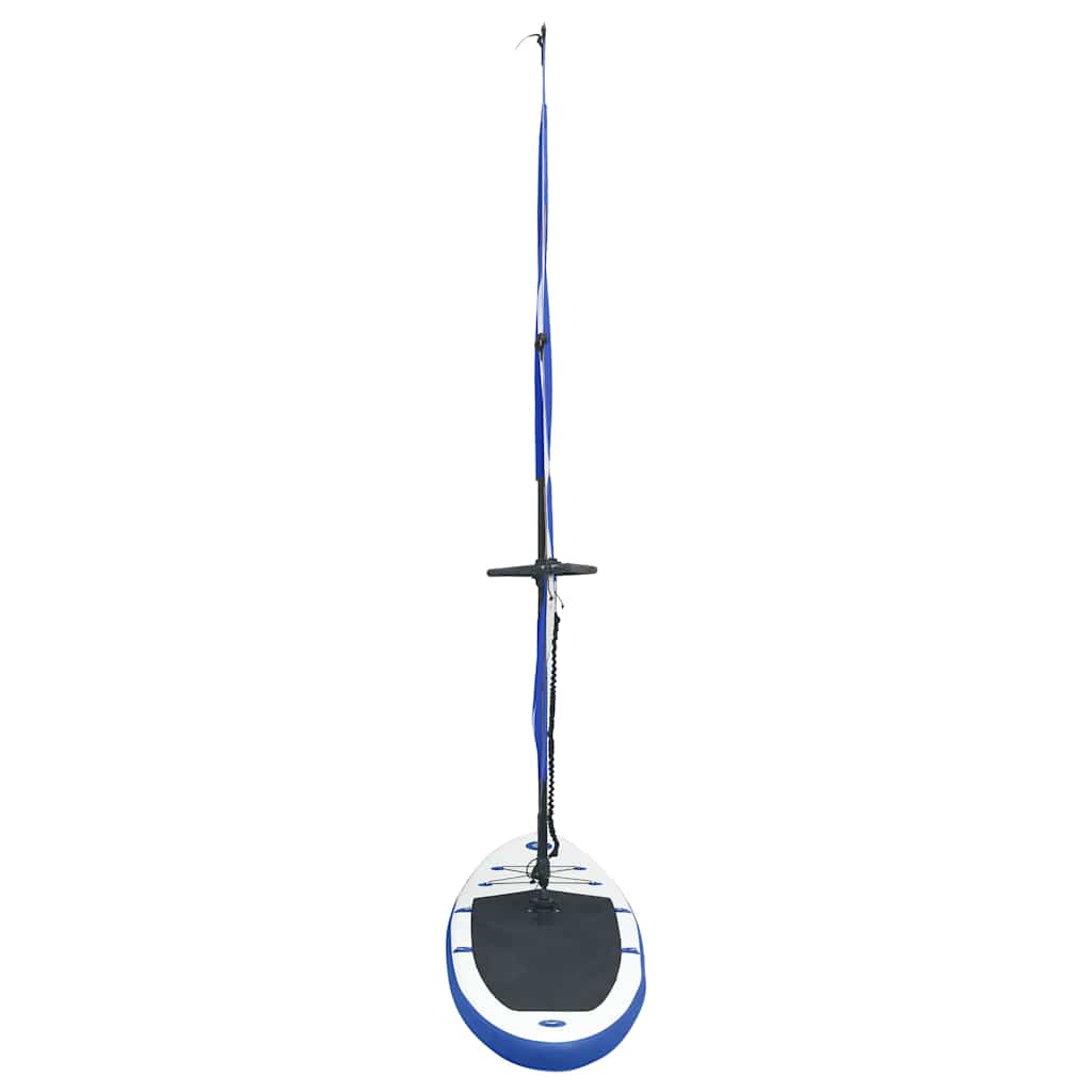 oppusteligt paddleboard med sejl blå og hvid