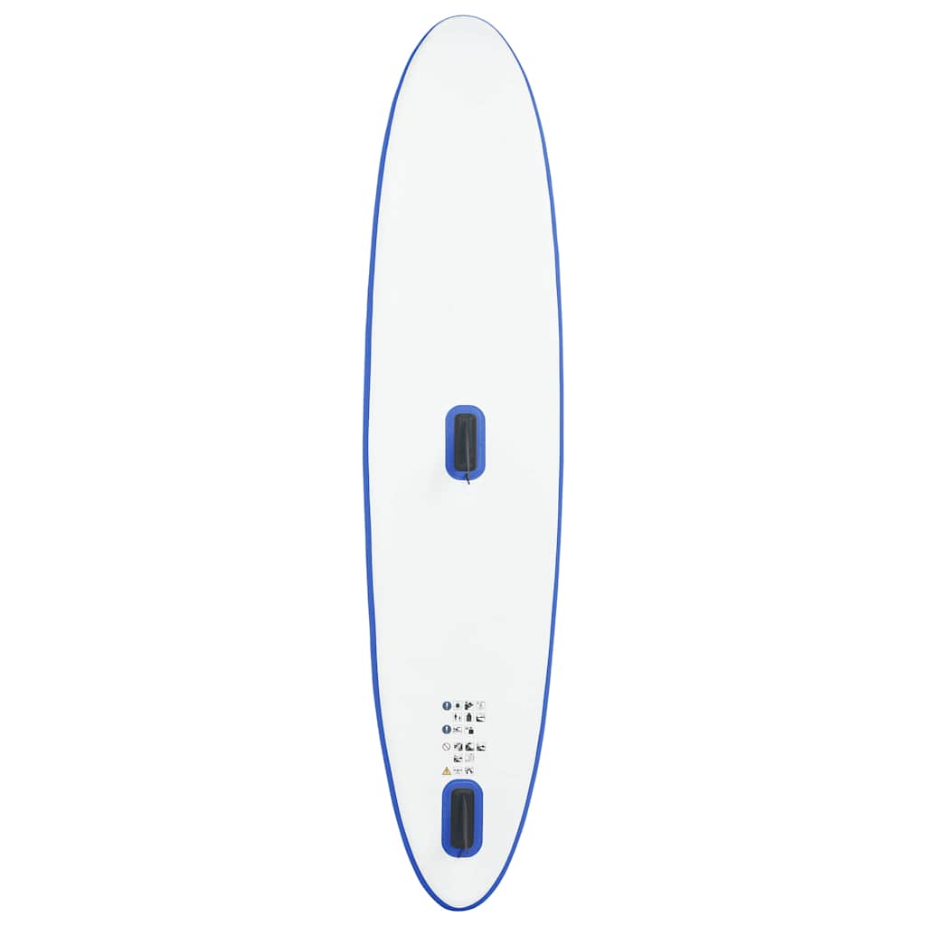 oppusteligt paddleboard med sejl blå og hvid