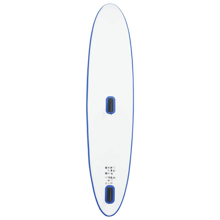 oppusteligt paddleboard med sejl blå og hvid
