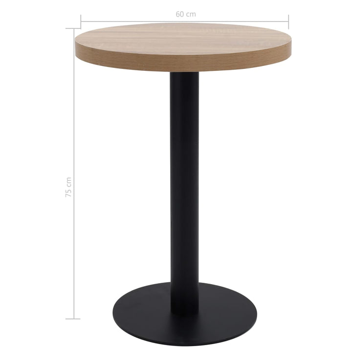 bistrobord 60 cm MDF lysebrun