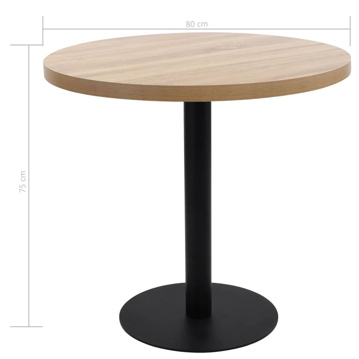 bistrobord 80 cm MDF lysebrun