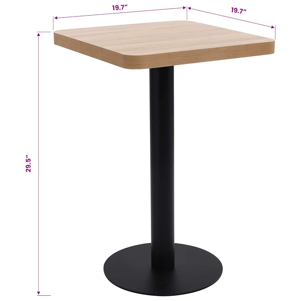 bistrobord 50x50 cm MDF lysebrun