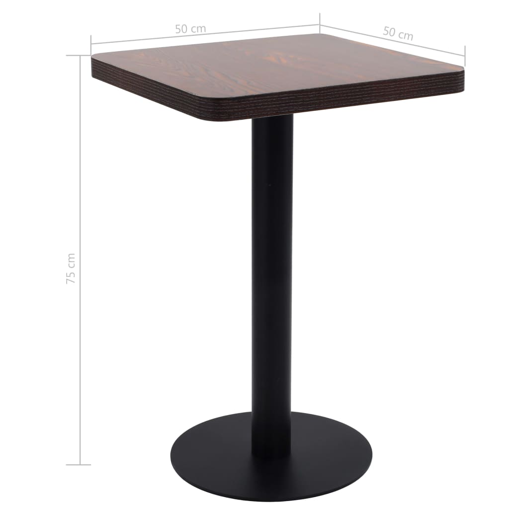 bistrobord 50x50 cm MDF mørkebrun