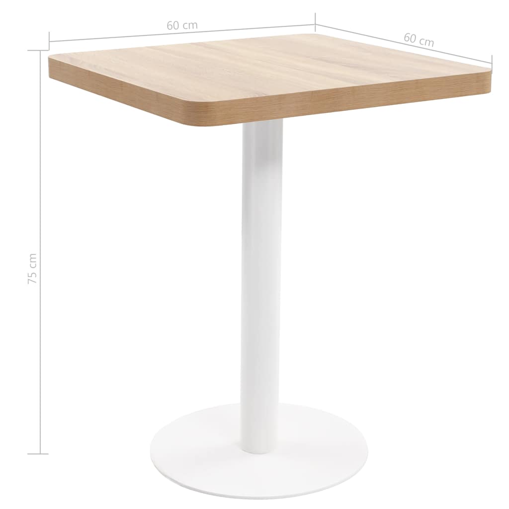 bistrobord 60x60 cm MDF lysebrun