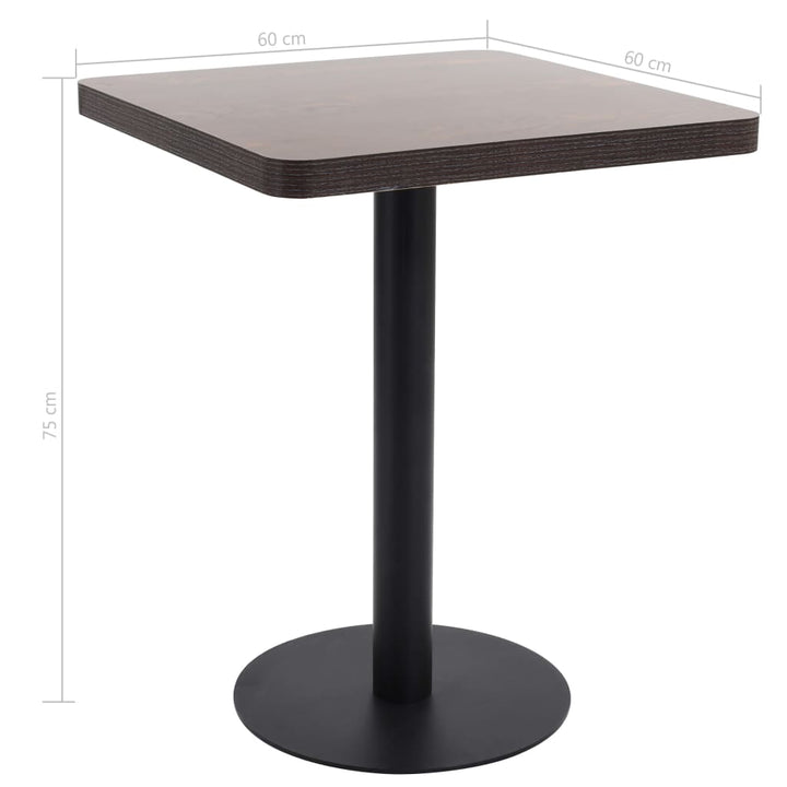 bistrobord 60x60 cm MDF mørkebrun