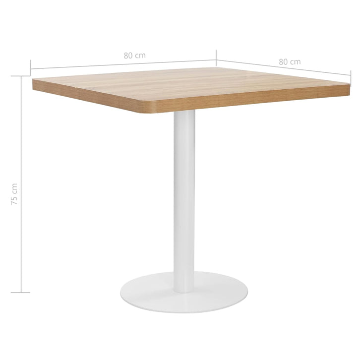bistrobord 80x80 cm MDF lysebrun
