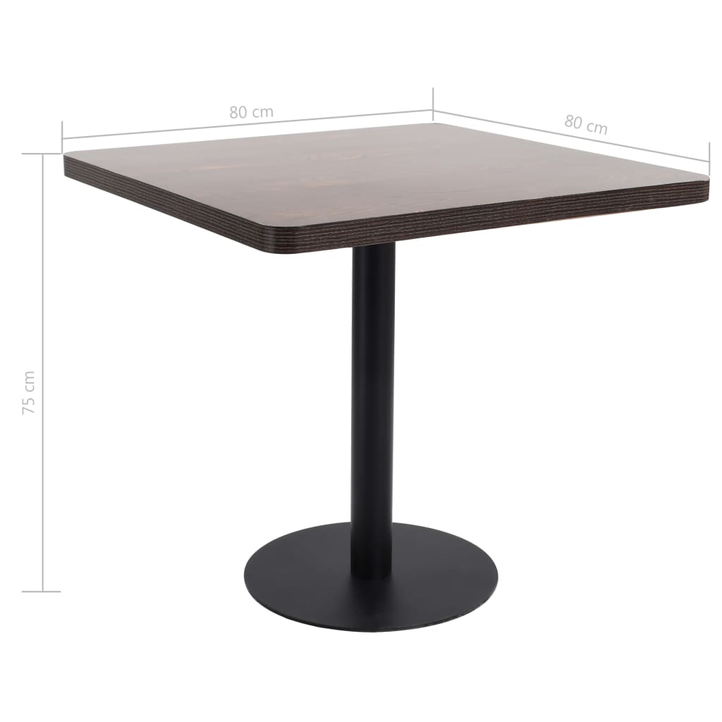 bistrobord 80x80 cm MDF mørkebrun
