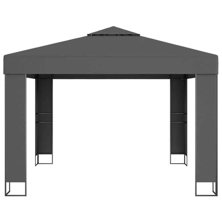 pavillon med dobbelttag 3x3 m antracitgrå