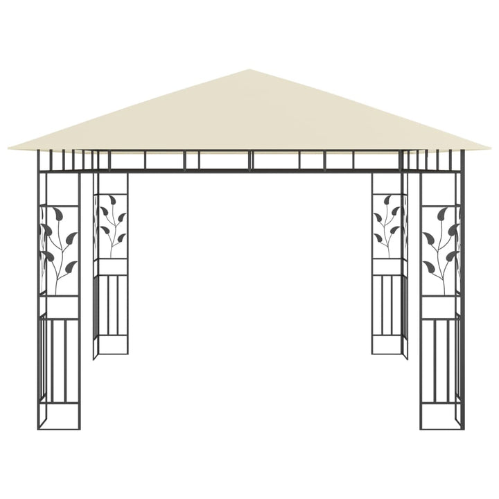 pavillon med myggenet 3x3x2,73 m 180 g/m² cremefarvet