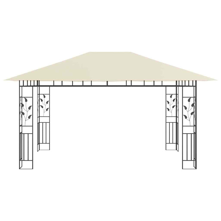 pavillon med myggenet 4x3x2,73 m 180 g/m² cremefarvet