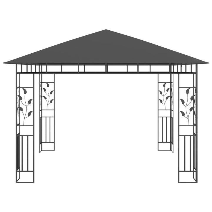 pavillon med myggenet 3x3x,2,73 m 180 g/m² antracitgrå