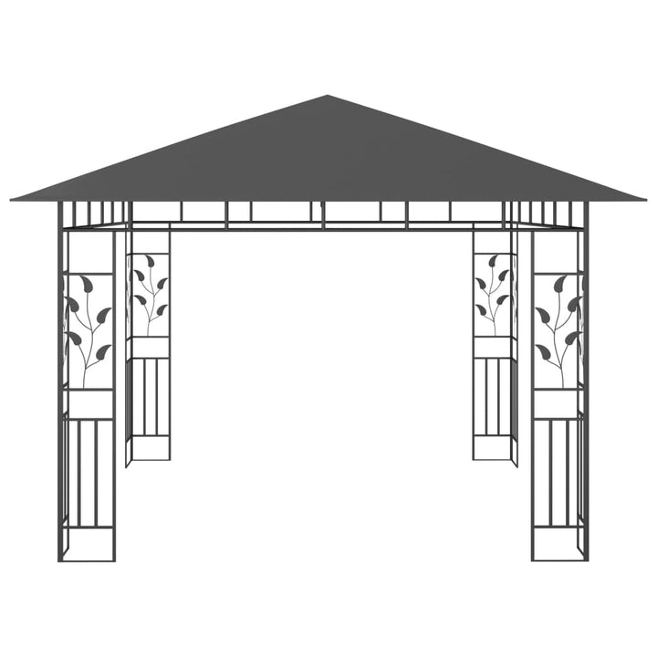 pavillon med myggenet 3x3x,2,73 m 180 g/m² antracitgrå