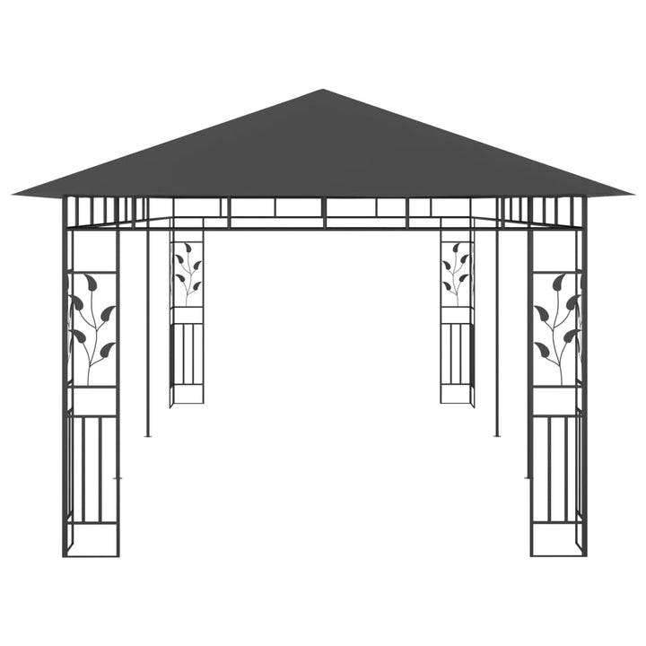 pavillon med myggenet 6x3x,2,73 m antracitgrå