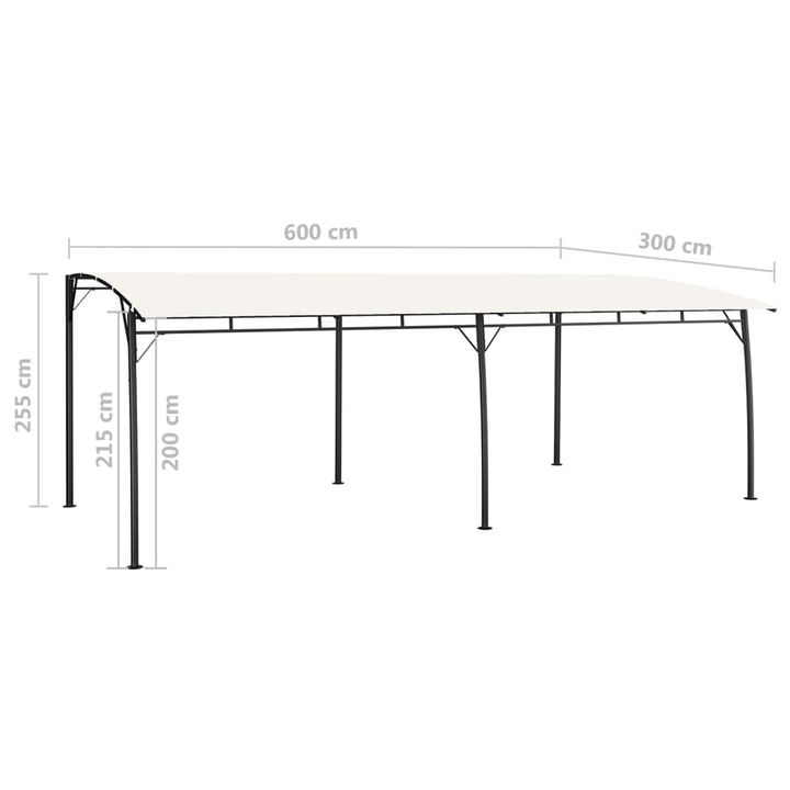 fritstående markise 6x3x2,55 m cremefarvet