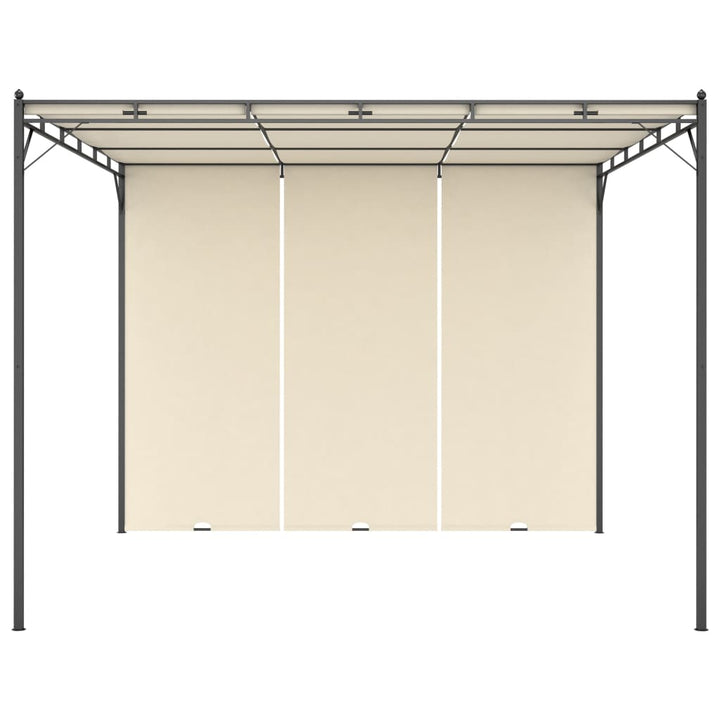 havepavillon med gardin 3x3x2,25m cremefarvet