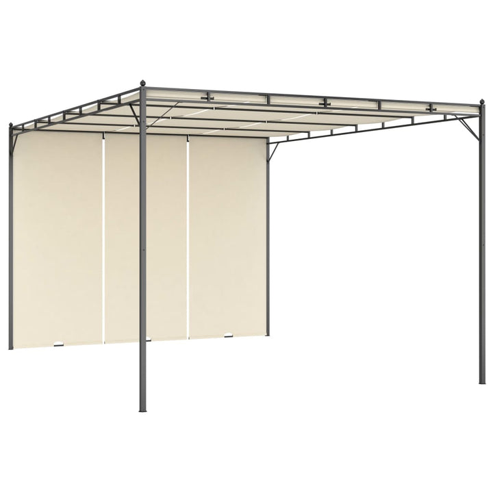 havepavillon med gardin 4x3x2,25 m cremefarvet