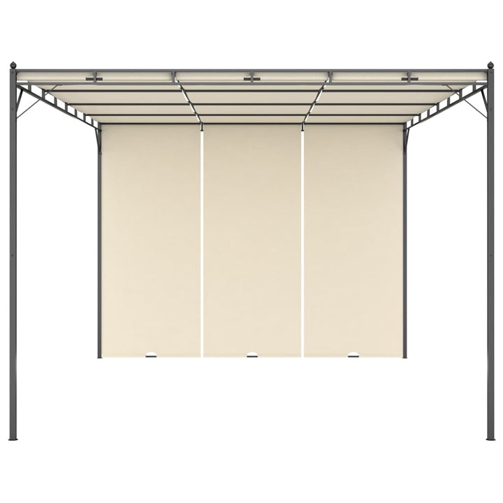 havepavillon med gardin 4x3x2,25 m cremefarvet
