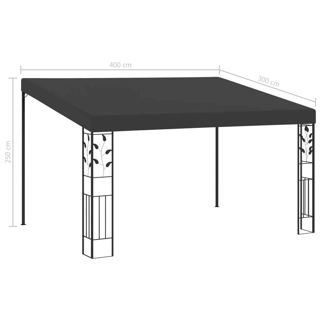 vægmonteret pavillon 4x3x2,5 m antracitgrå