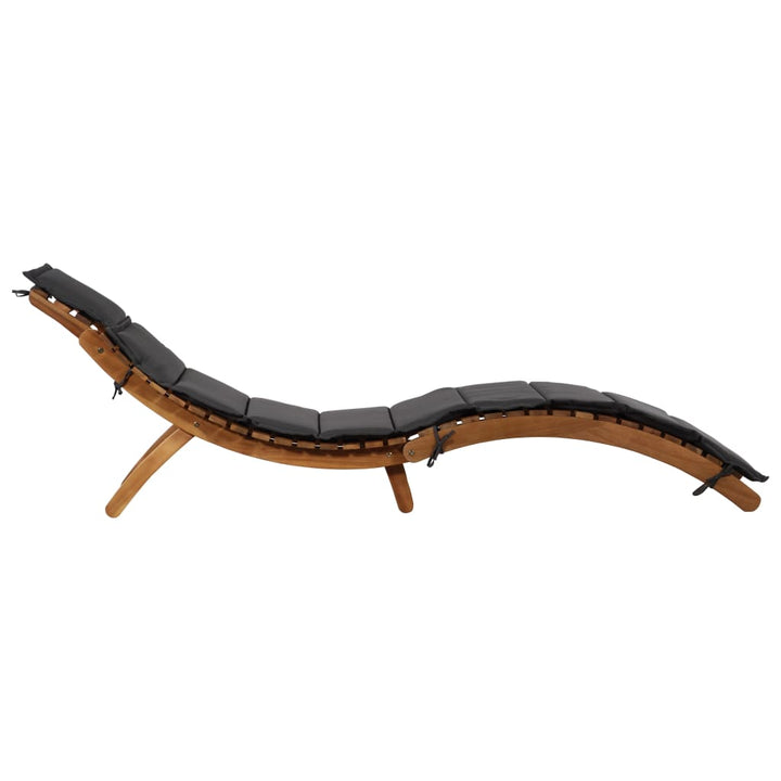 | Liggestol | med pude mørkegrå 55 x 184 x 64cm Massivt Akacietræ