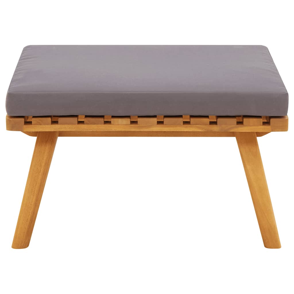 havefodskammel med hynde 60x60x29 cm massivt akacietræ