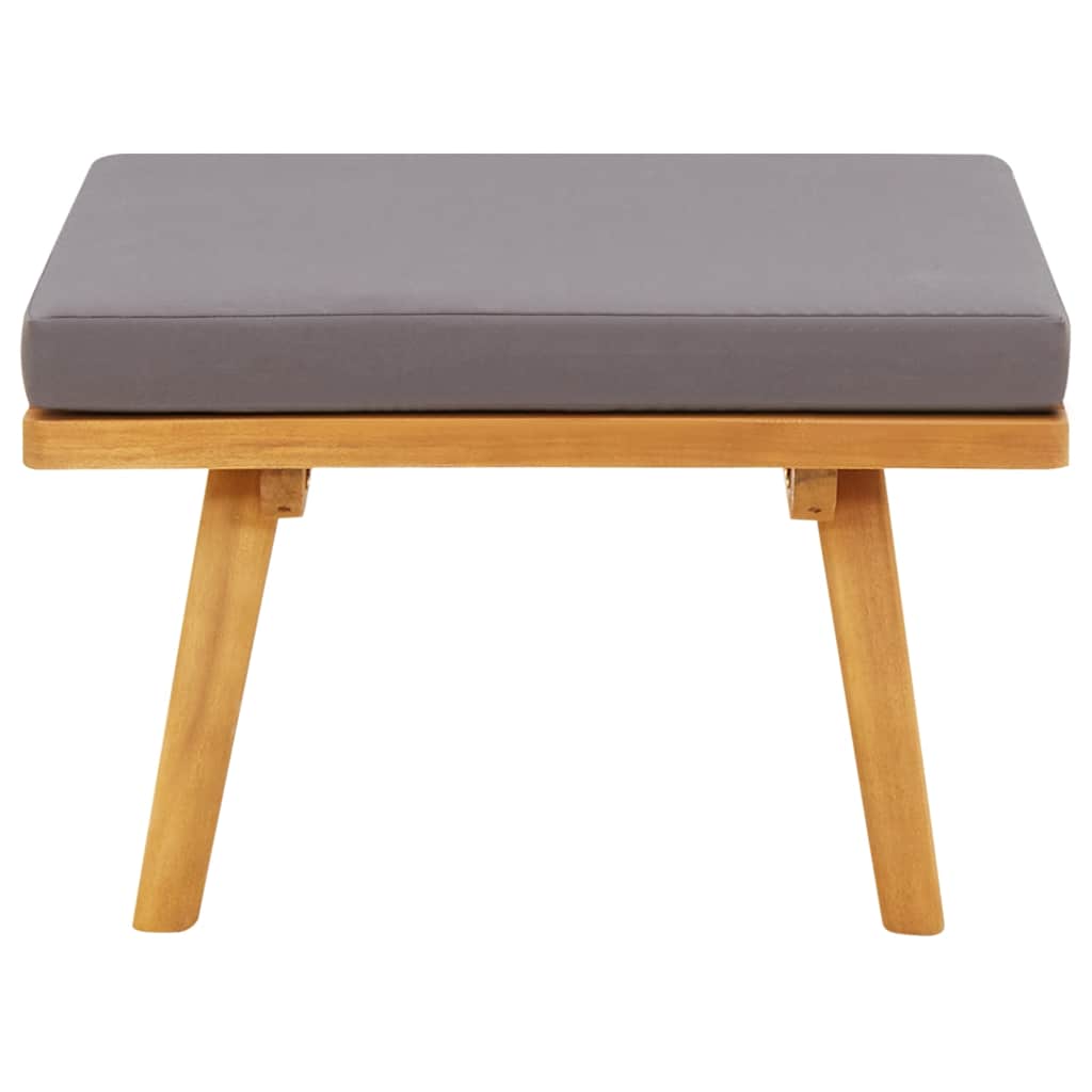 havefodskammel med hynde 60x60x29 cm massivt akacietræ