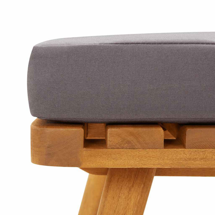 havefodskammel med hynde 60x60x29 cm massivt akacietræ