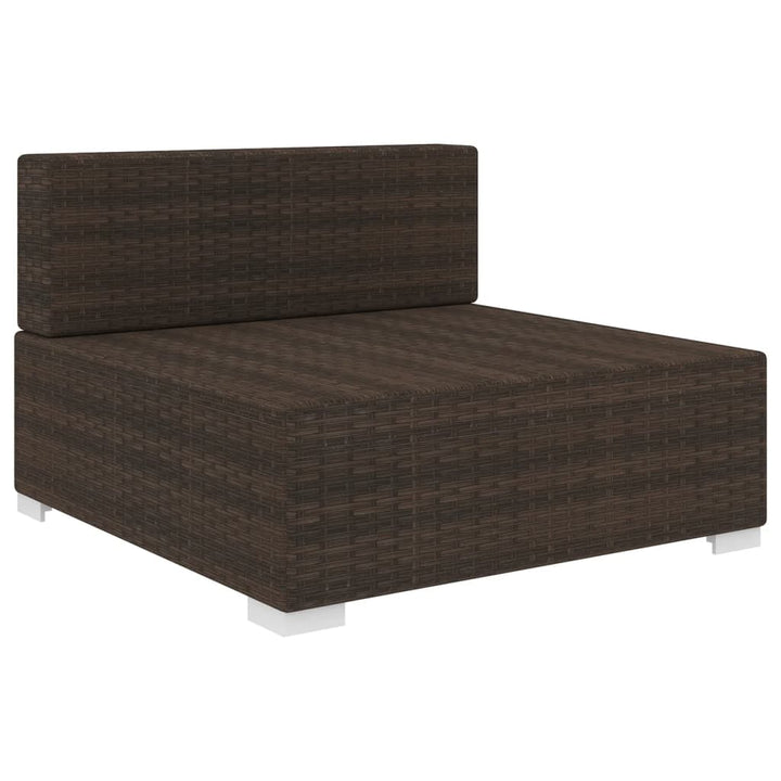 midtermodul til havesofa med hynder polyrattan brun