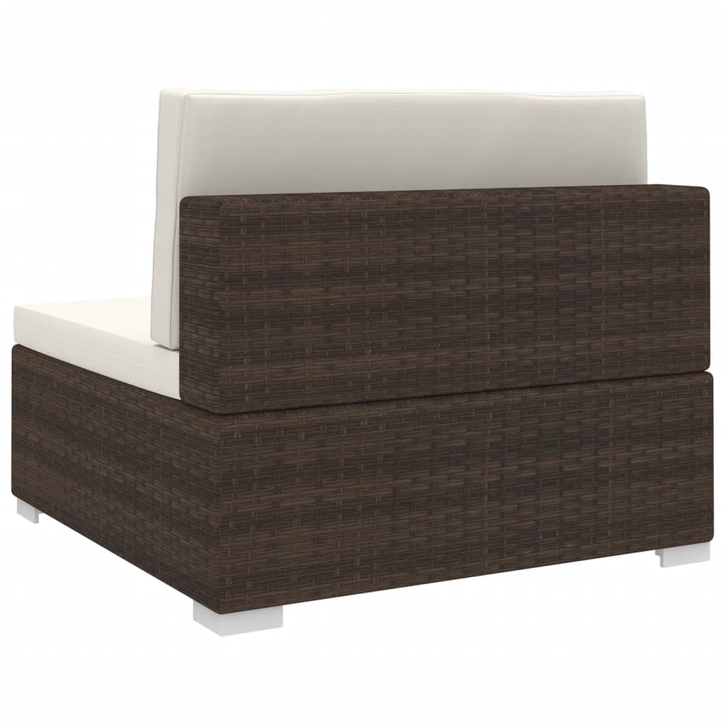 midtermodul til havesofa med hynder polyrattan brun