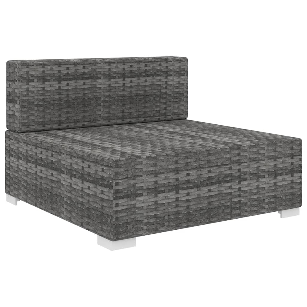 midtermodul til havesofa med hynder polyrattan grå