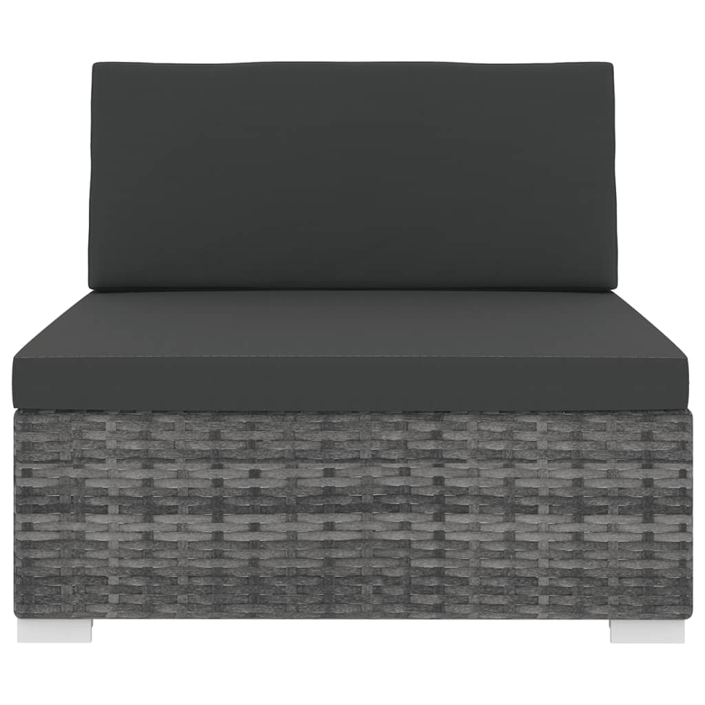 midtermodul til havesofa med hynder polyrattan grå