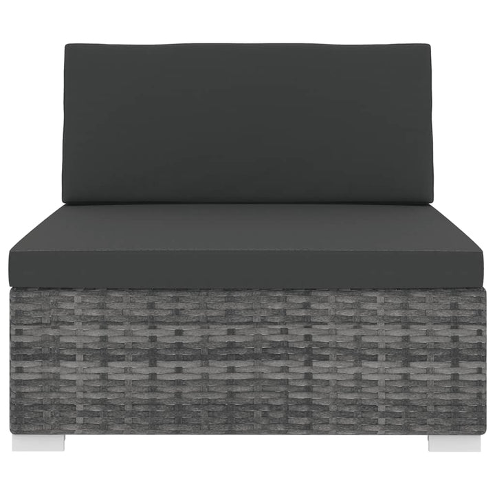 midtermodul til havesofa med hynder polyrattan grå