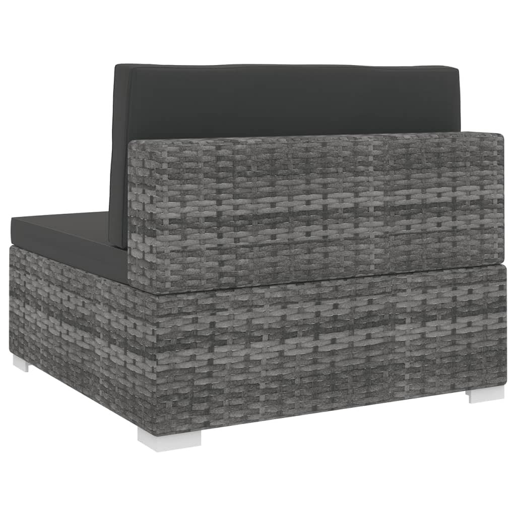 midtermodul til havesofa med hynder polyrattan grå