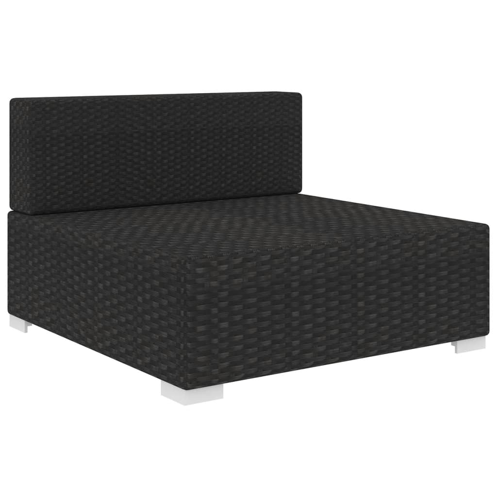 midtermodul til havesofa med hynder polyrattan sort