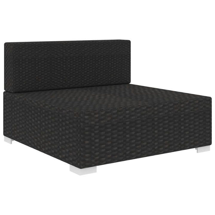 midtermodul til havesofa med hynder polyrattan sort