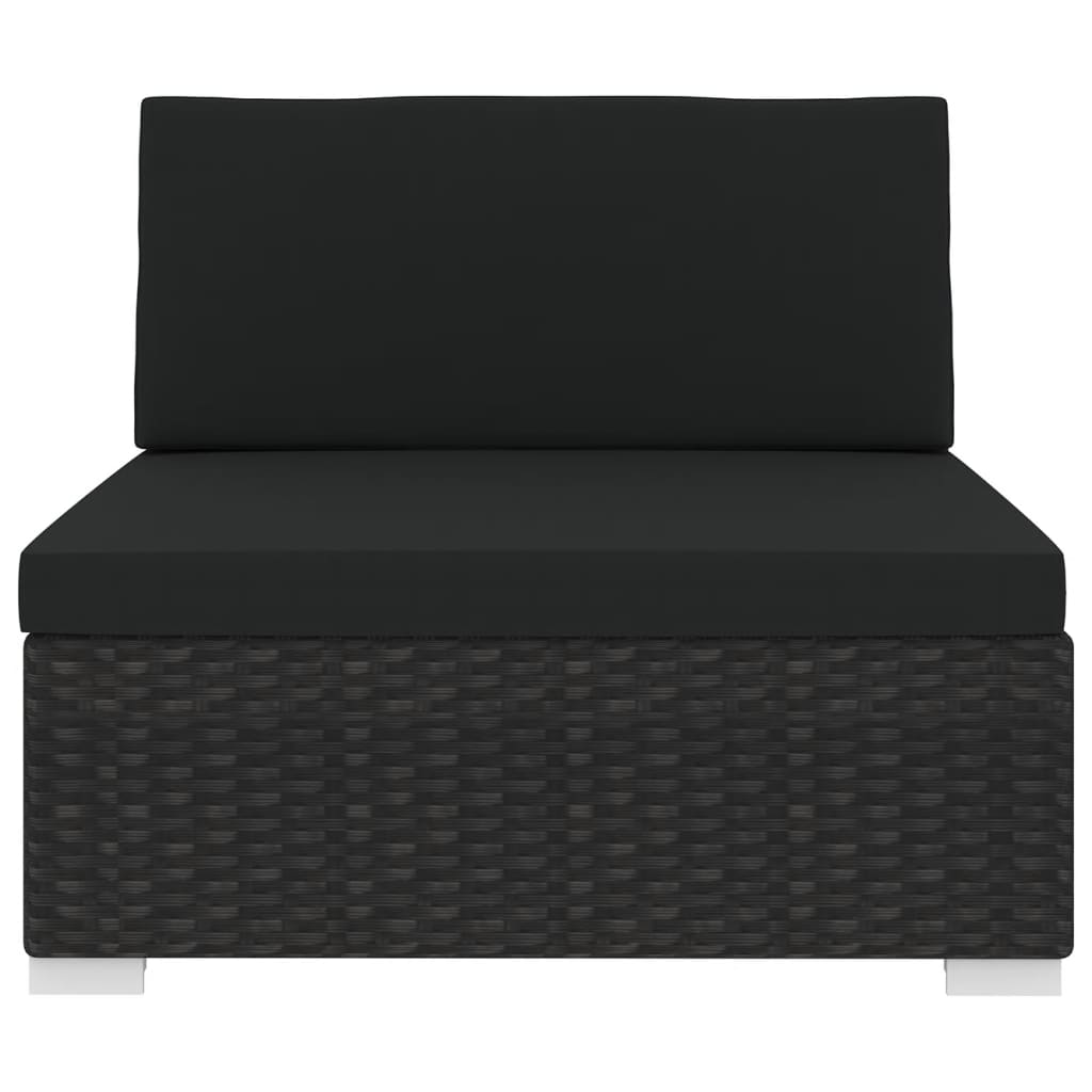 midtermodul til havesofa med hynder polyrattan sort